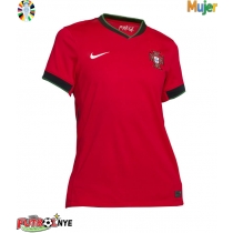 Camiseta Portugal Primera Equipación para mujer Eurocopa 2024 manga corta